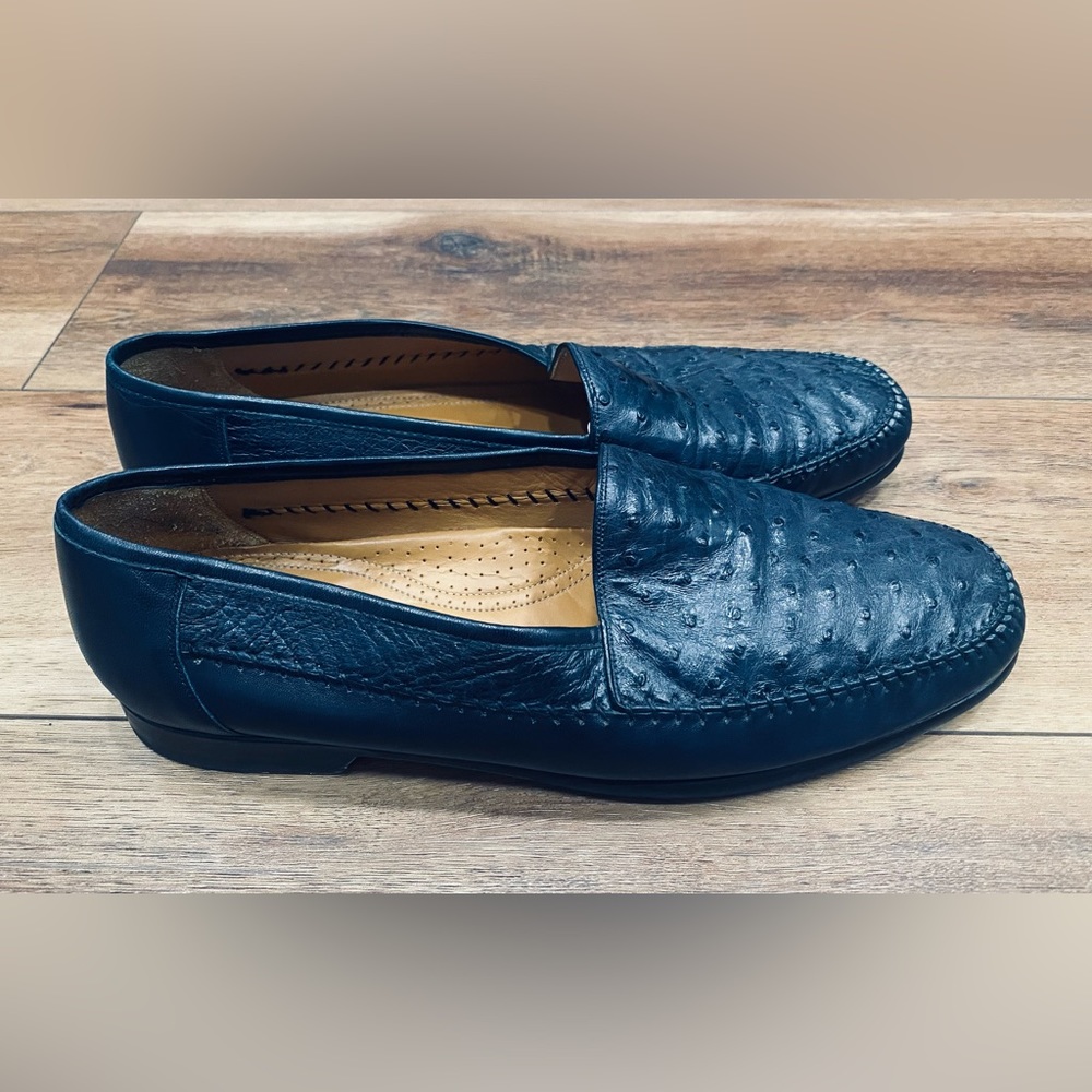 AVVENTURA mens slip on shoes ostrich leather